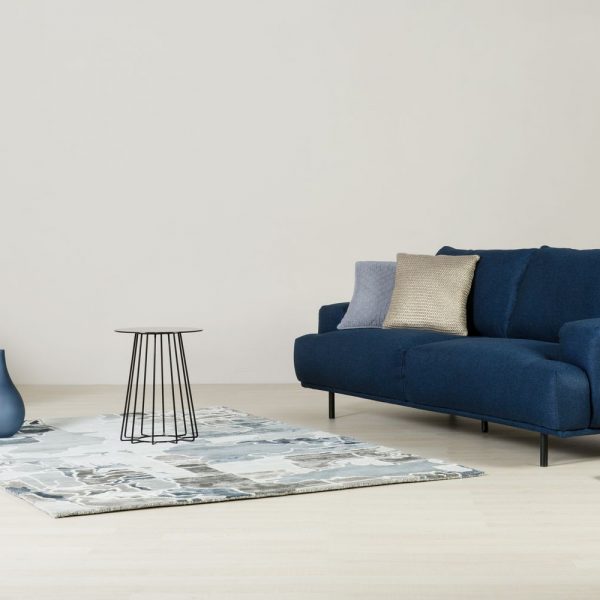 Arlington Sofa - Astro resting chair - Casia coffee side table - PAZZO Light Blue rugs
